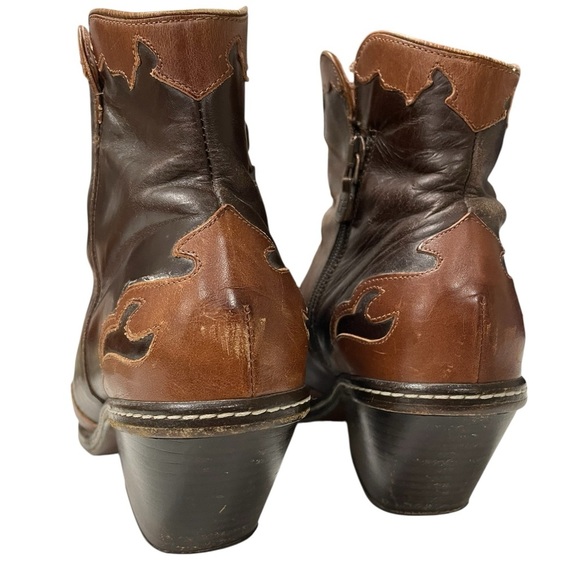 Donald J. Pliner Two-Tone Brown Ankle Boots size 8.5 - Picture 5 of 12